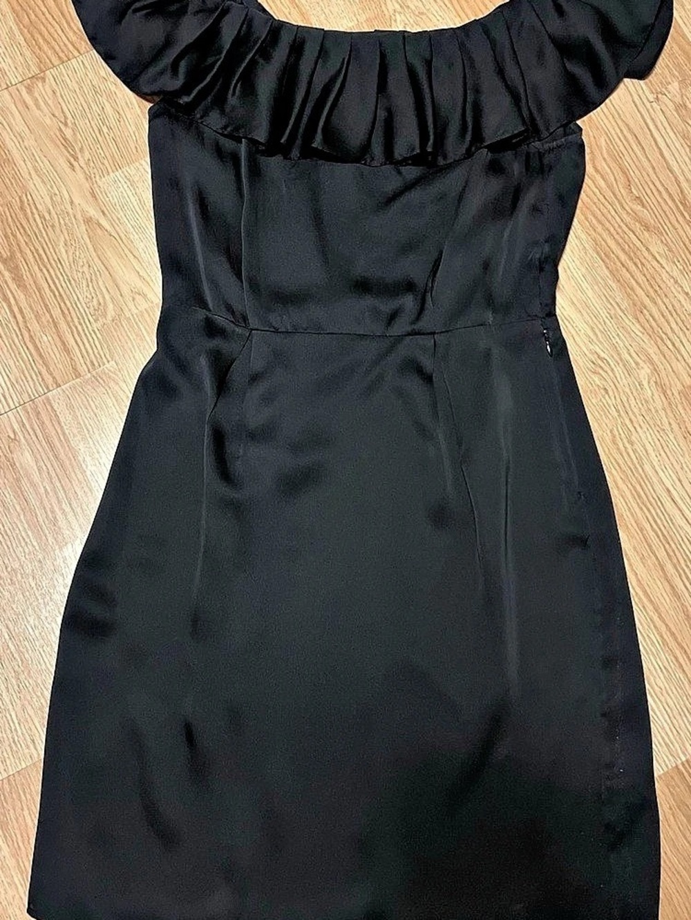 Banana Republic Silk Off-Shoulder Mini Dress in Black